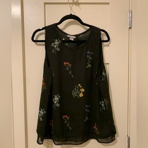 H&M Floral Split-Back Tank